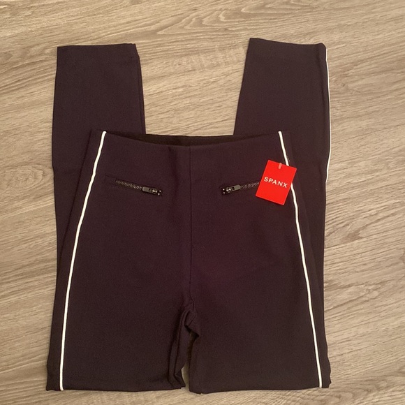 NWT Spanx Perfect Pant Ankle Piped Skinny Classic Navy Size XS - Picture 9 of 16